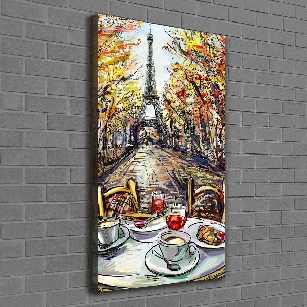 Wall art canvas large Breakfast in Paris