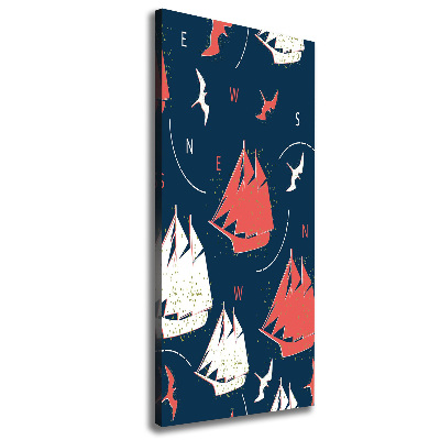 Canvas wall art Ships sea birds