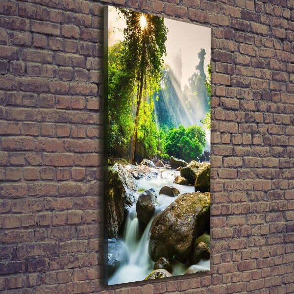 Canvas wall art Waterfall in the forest