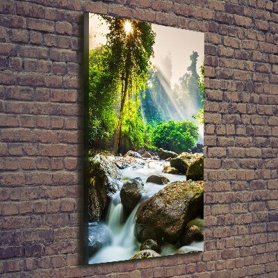 Canvas wall art Waterfall in the forest