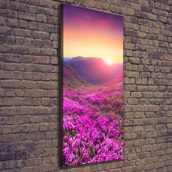 Canvas wall art Rhododendron mountains