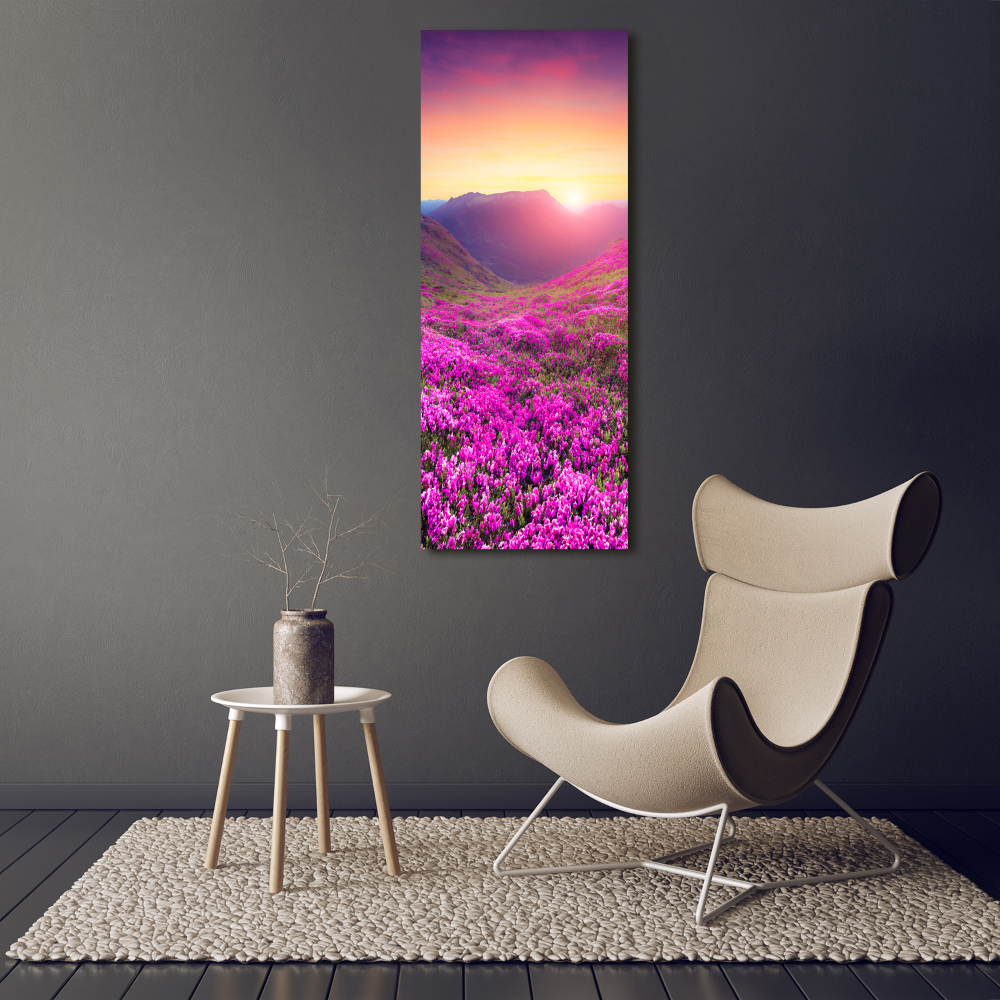 Canvas wall art Rhododendron mountains