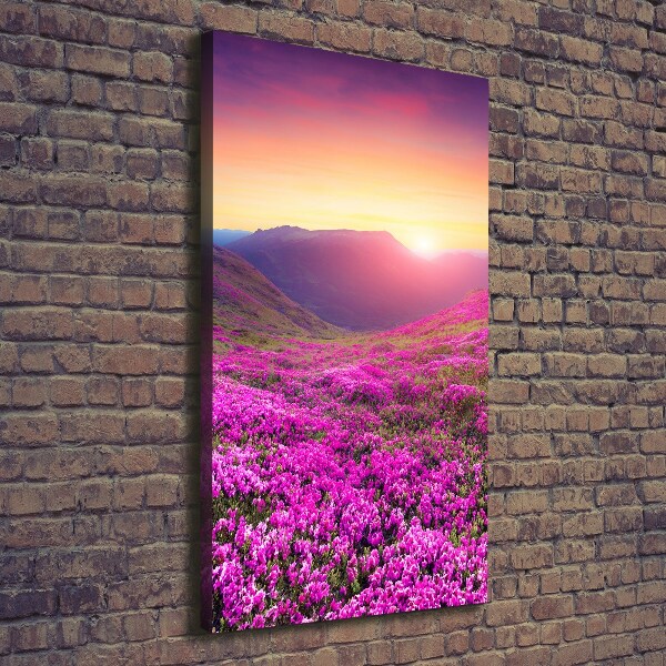 Canvas wall art Rhododendron mountains