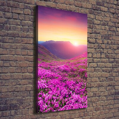 Canvas wall art Rhododendron mountains