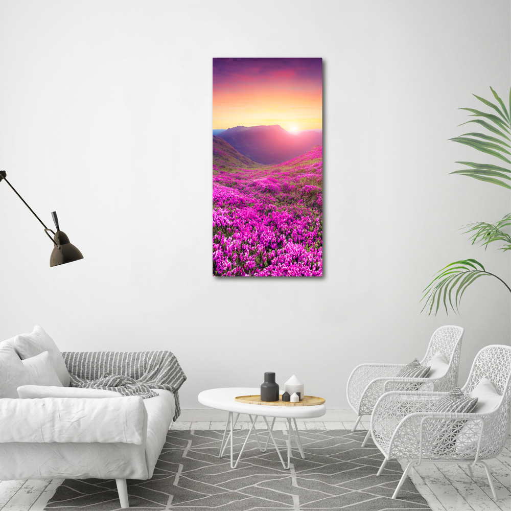 Canvas wall art Rhododendron mountains