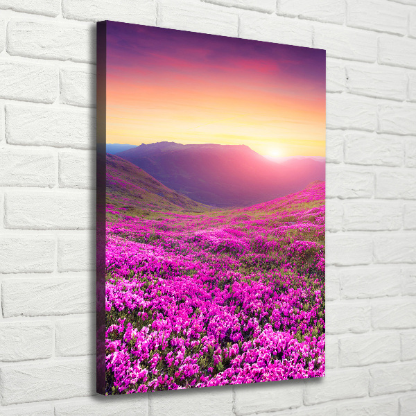 Canvas wall art Rhododendron mountains