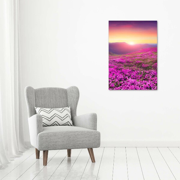 Canvas wall art Rhododendron mountains