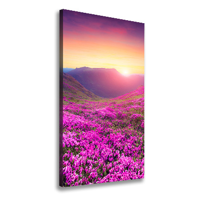 Canvas wall art Rhododendron mountains