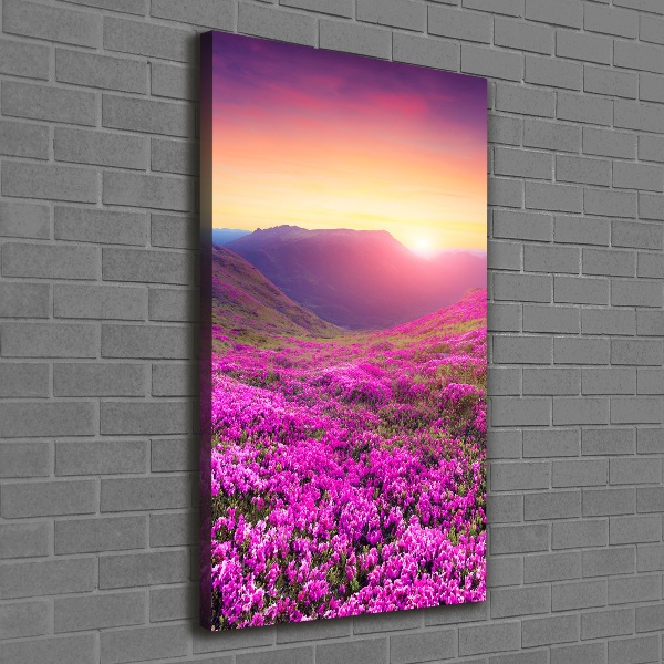 Canvas wall art Rhododendron mountains