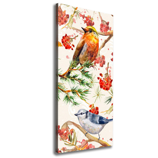 Canvas wall art Birds and flowers