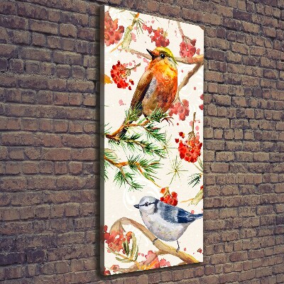 Canvas wall art Birds and flowers