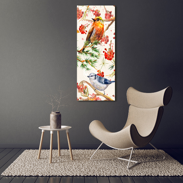 Canvas wall art Birds and flowers