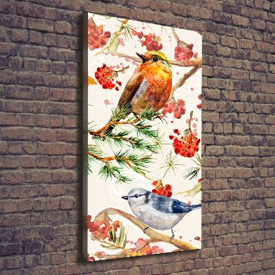 Canvas wall art Birds and flowers