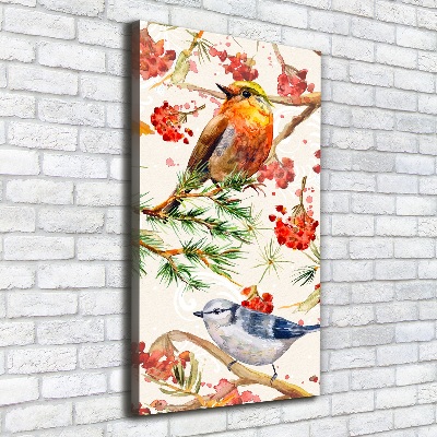 Canvas wall art Birds and flowers