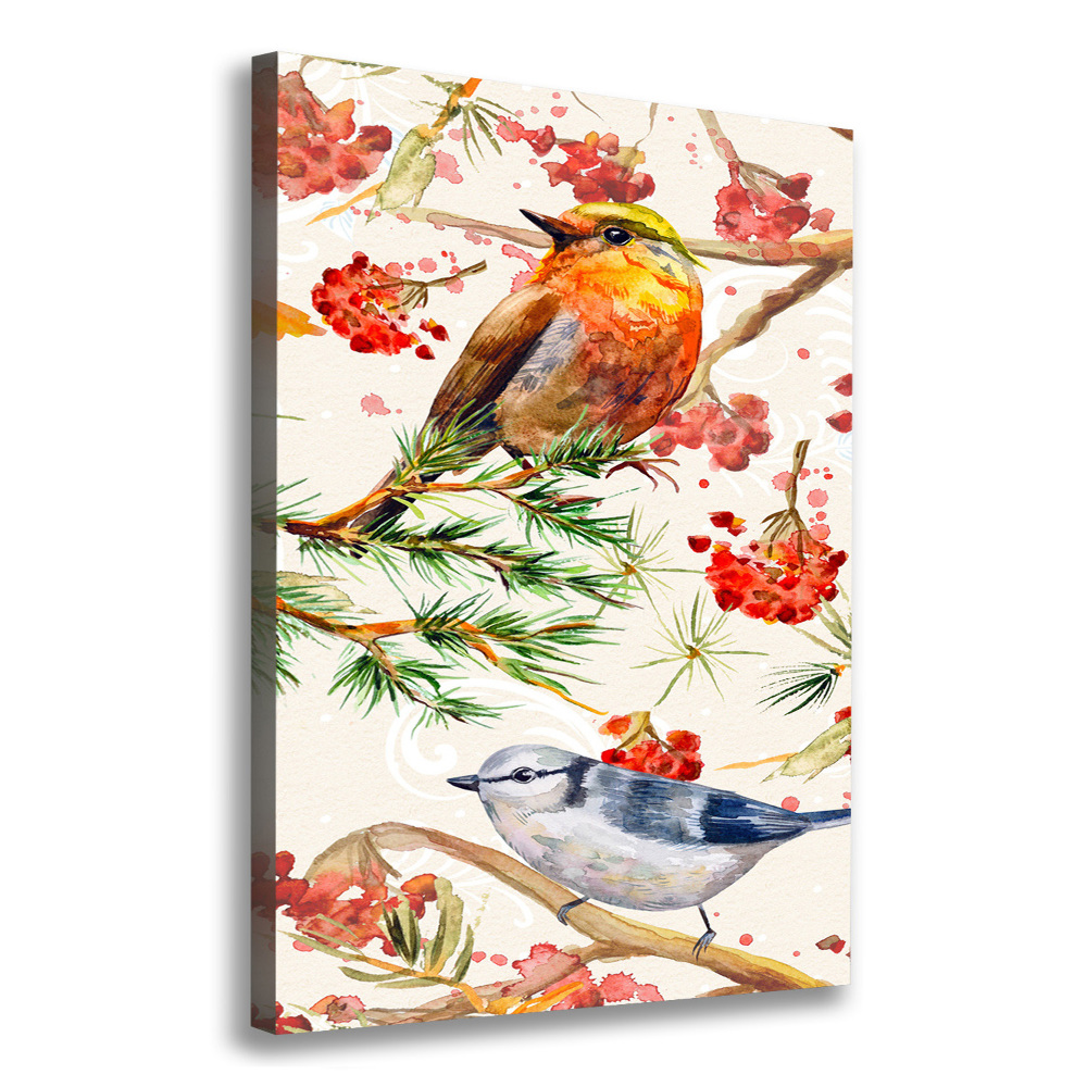 Canvas wall art Birds and flowers