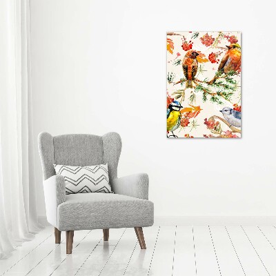 Canvas wall art Birds and flowers