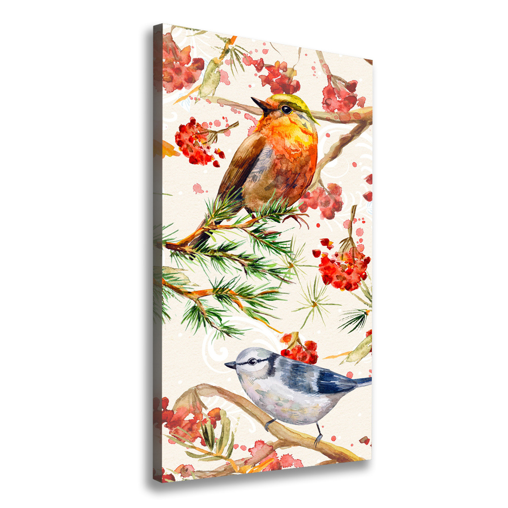 Canvas wall art Birds and flowers