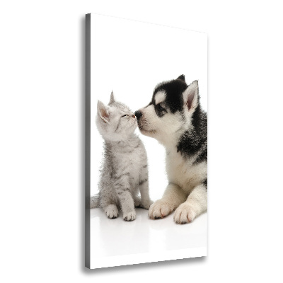 Wall art canvas large Dog and cat