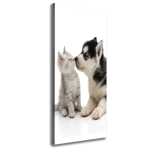 Wall art canvas large Dog and cat