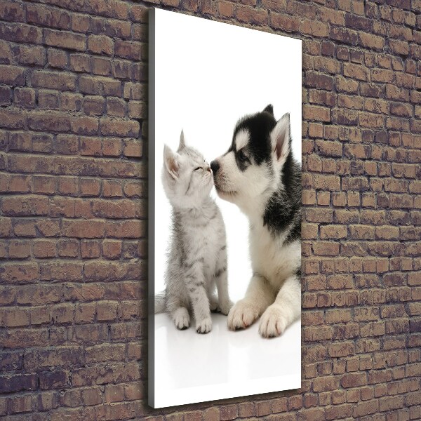 Wall art canvas large Dog and cat