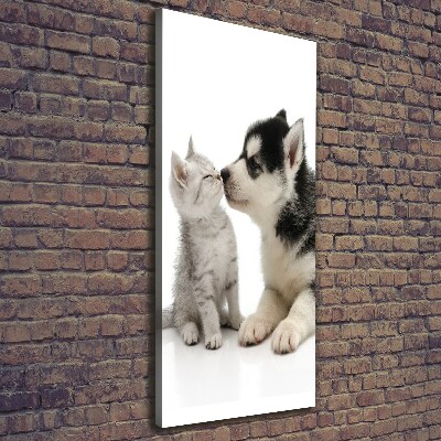 Wall art canvas large Dog and cat