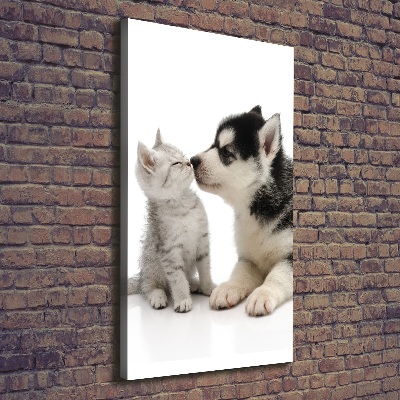 Wall art canvas large Dog and cat