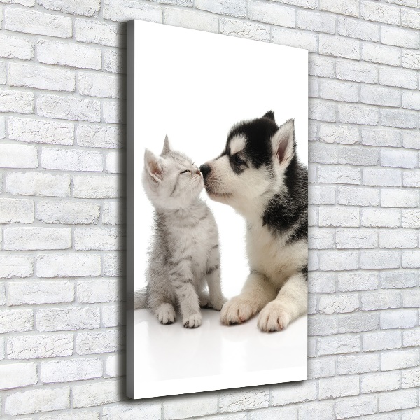 Wall art canvas large Dog and cat