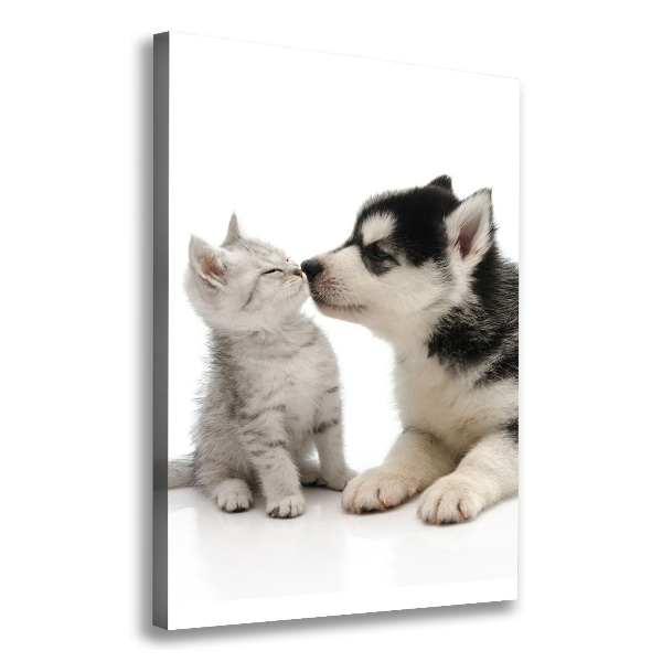 Wall art canvas large Dog and cat