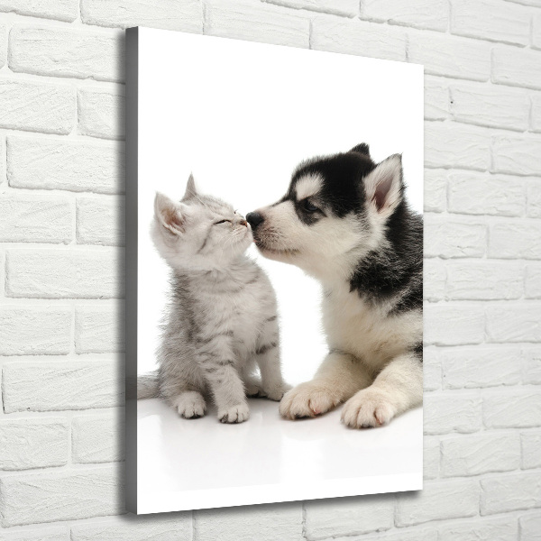 Wall art canvas large Dog and cat