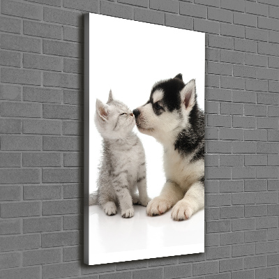 Wall art canvas large Dog and cat