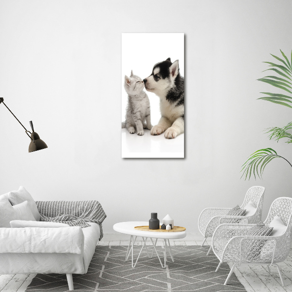 Wall art canvas large Dog and cat