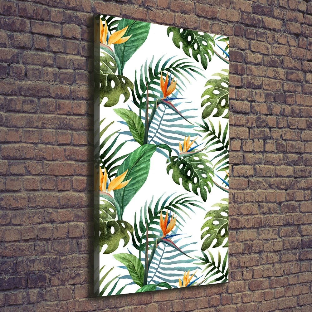 Canvas wall art Tropical leaves