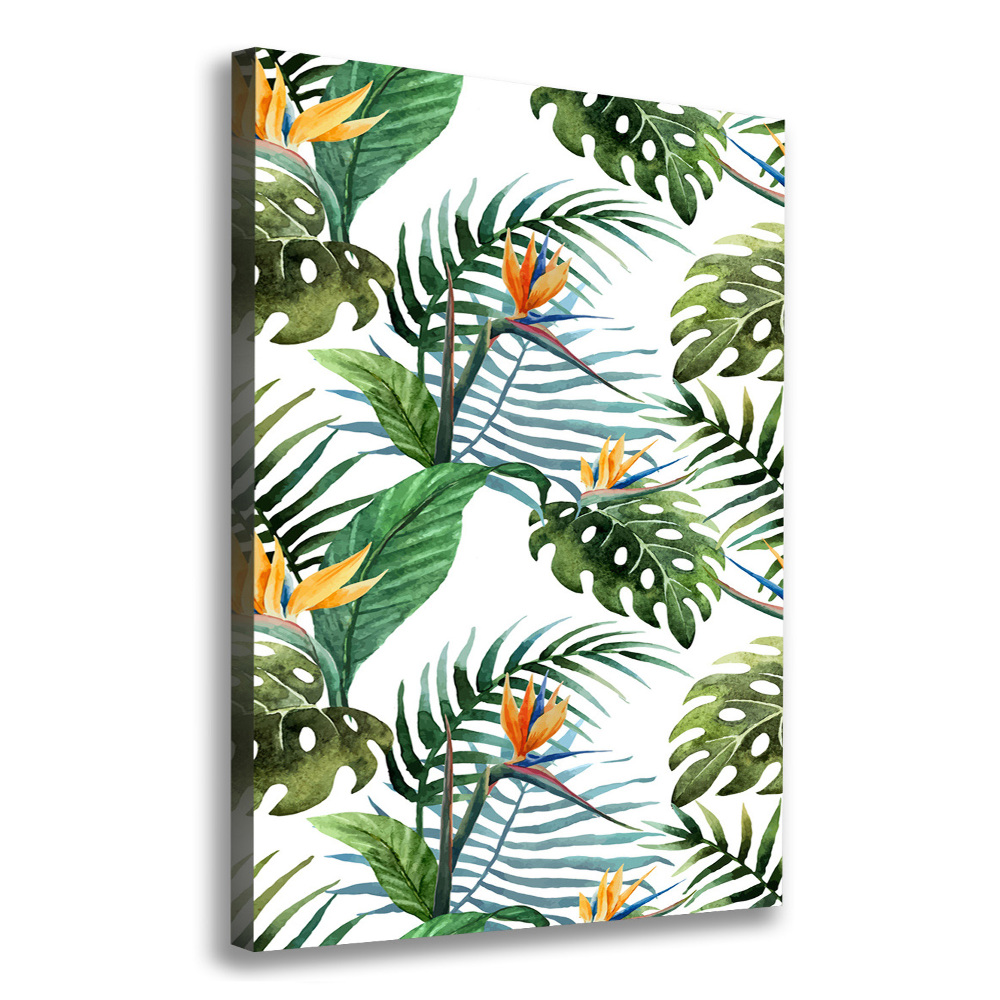 Canvas wall art Tropical leaves