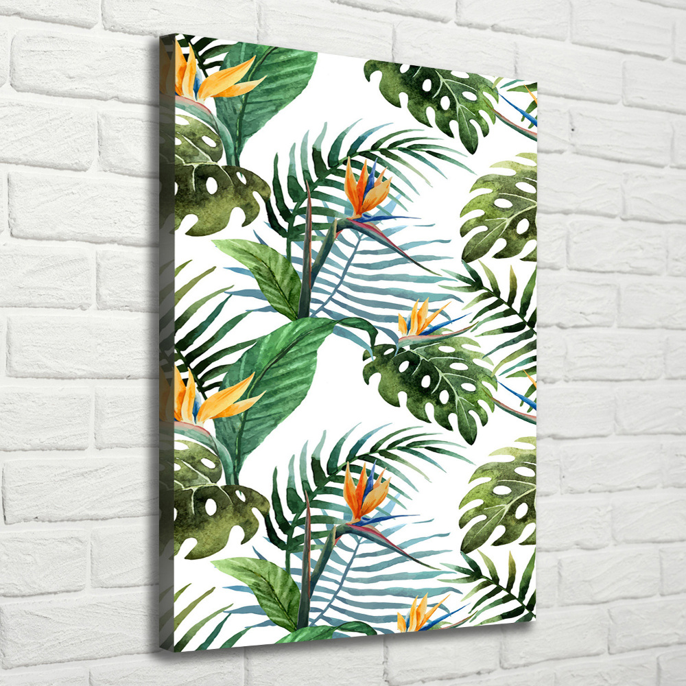 Canvas wall art Tropical leaves