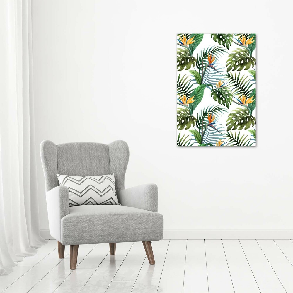 Canvas wall art Tropical leaves