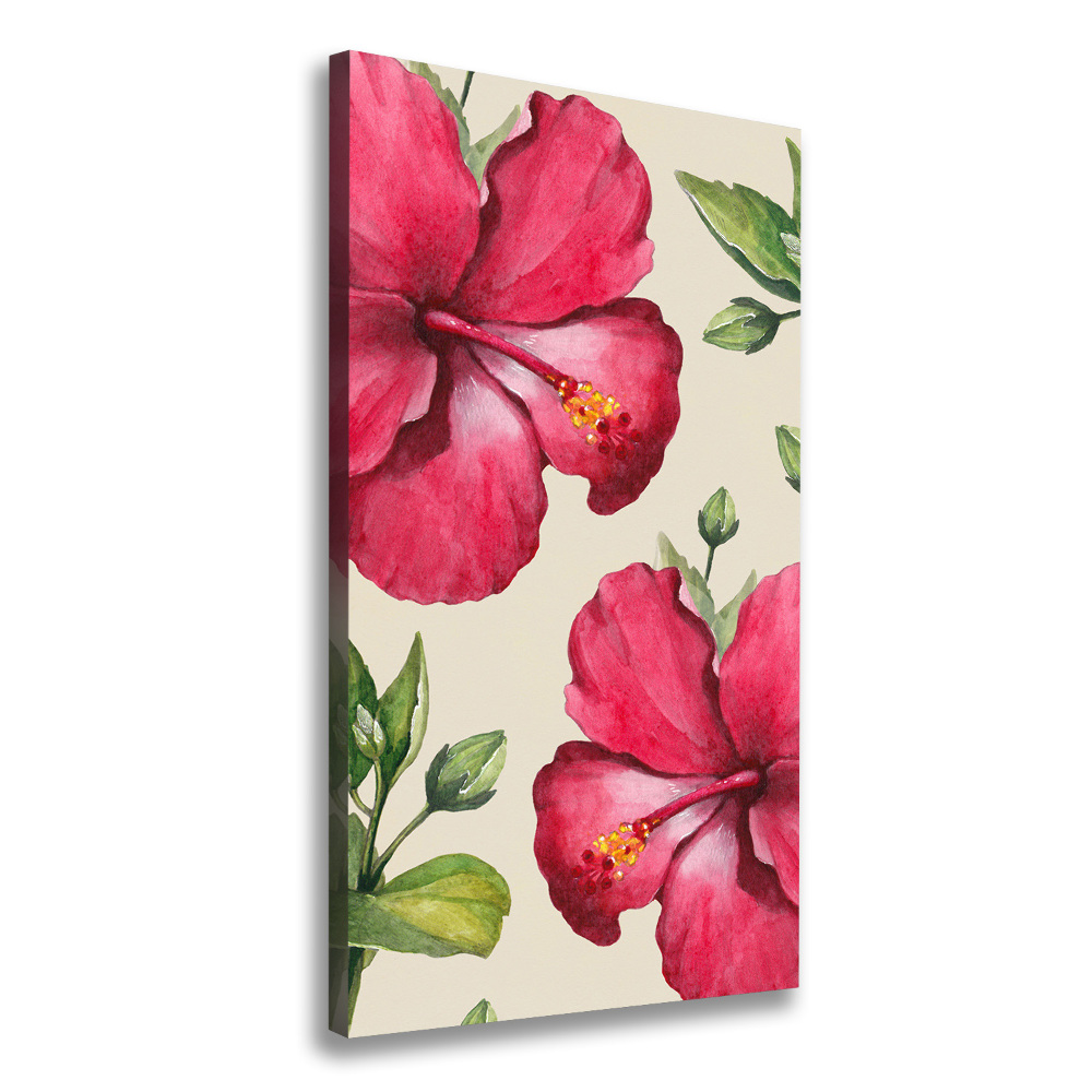 Wall art canvas large Hawaiian flowers