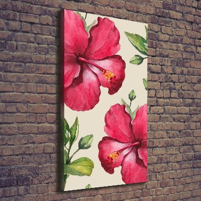 Wall art canvas large Hawaiian flowers