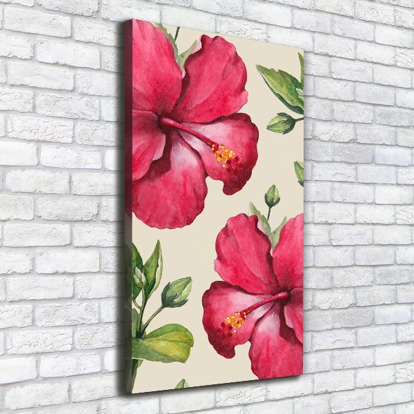 Wall art canvas large Hawaiian flowers