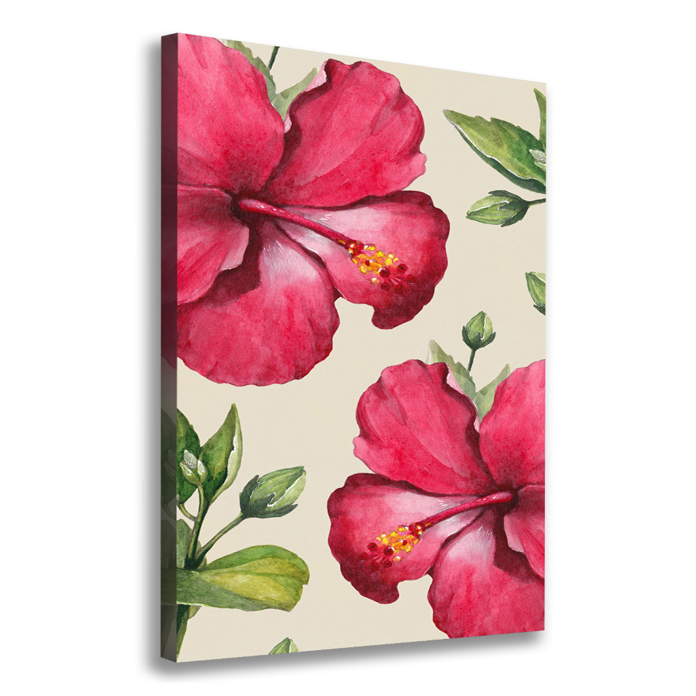 Wall art canvas large Hawaiian flowers