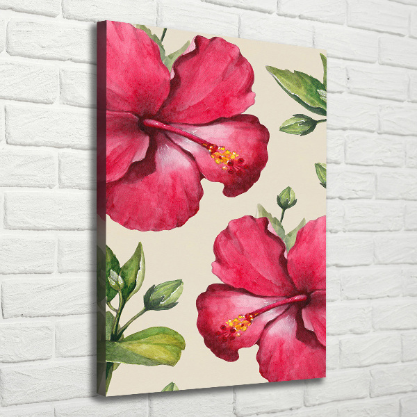 Wall art canvas large Hawaiian flowers