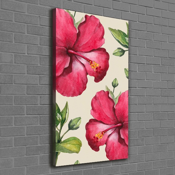 Wall art canvas large Hawaiian flowers