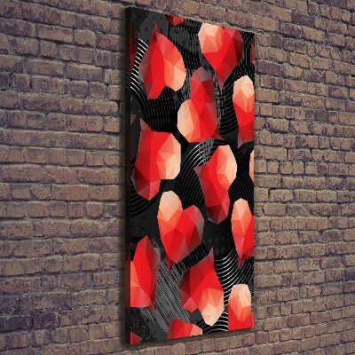 Canvas wall art Geometric hearts