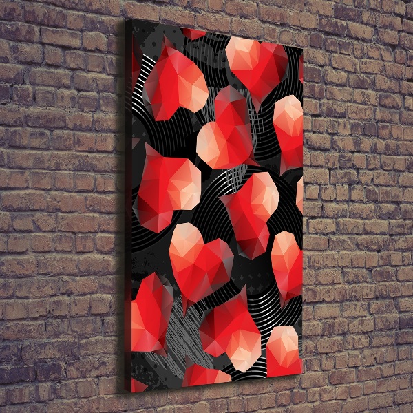 Canvas wall art Geometric hearts