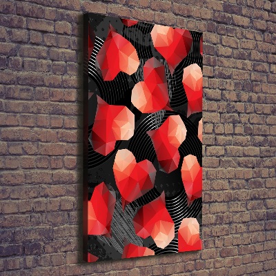 Canvas wall art Geometric hearts