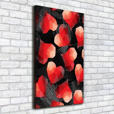 Canvas wall art Geometric hearts