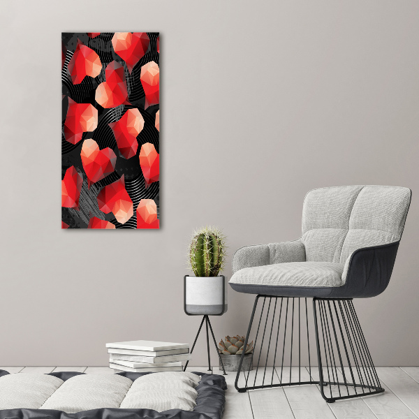 Canvas wall art Geometric hearts