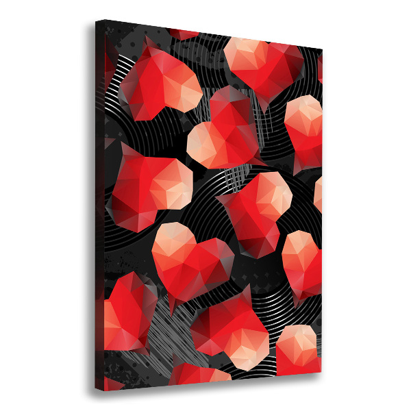 Canvas wall art Geometric hearts