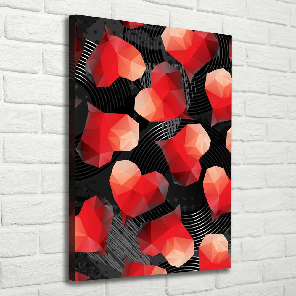 Canvas wall art Geometric hearts