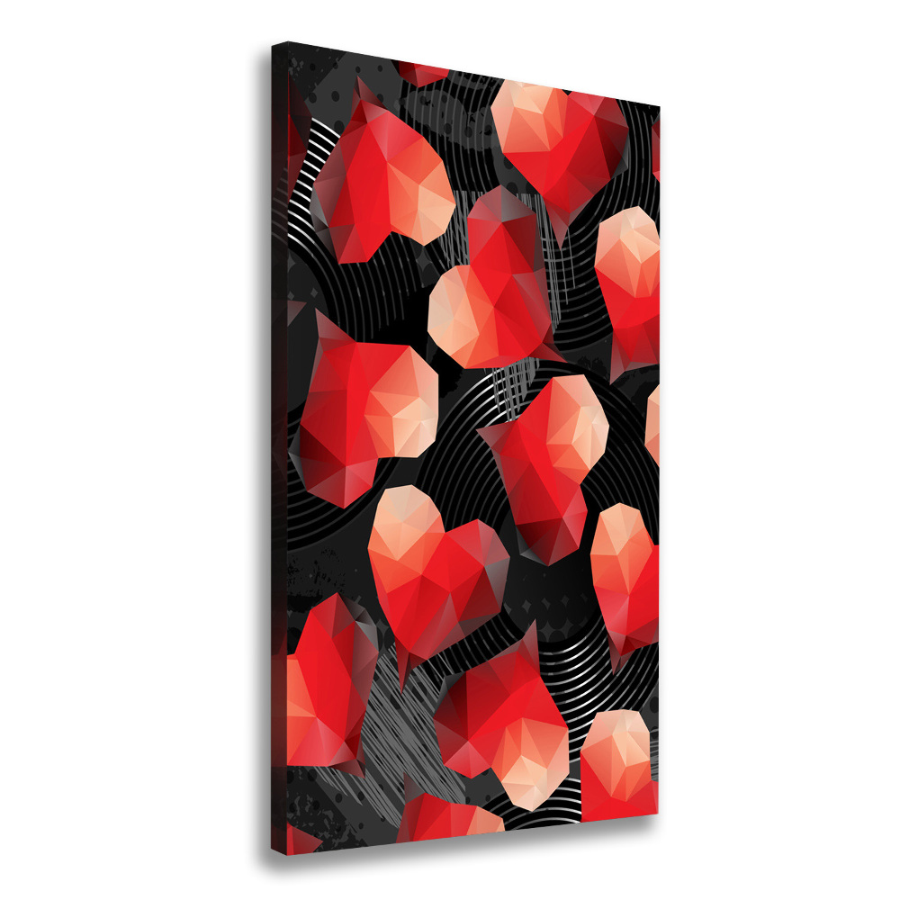 Canvas wall art Geometric hearts