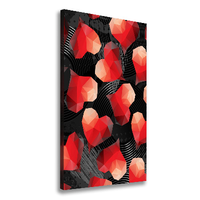 Canvas wall art Geometric hearts